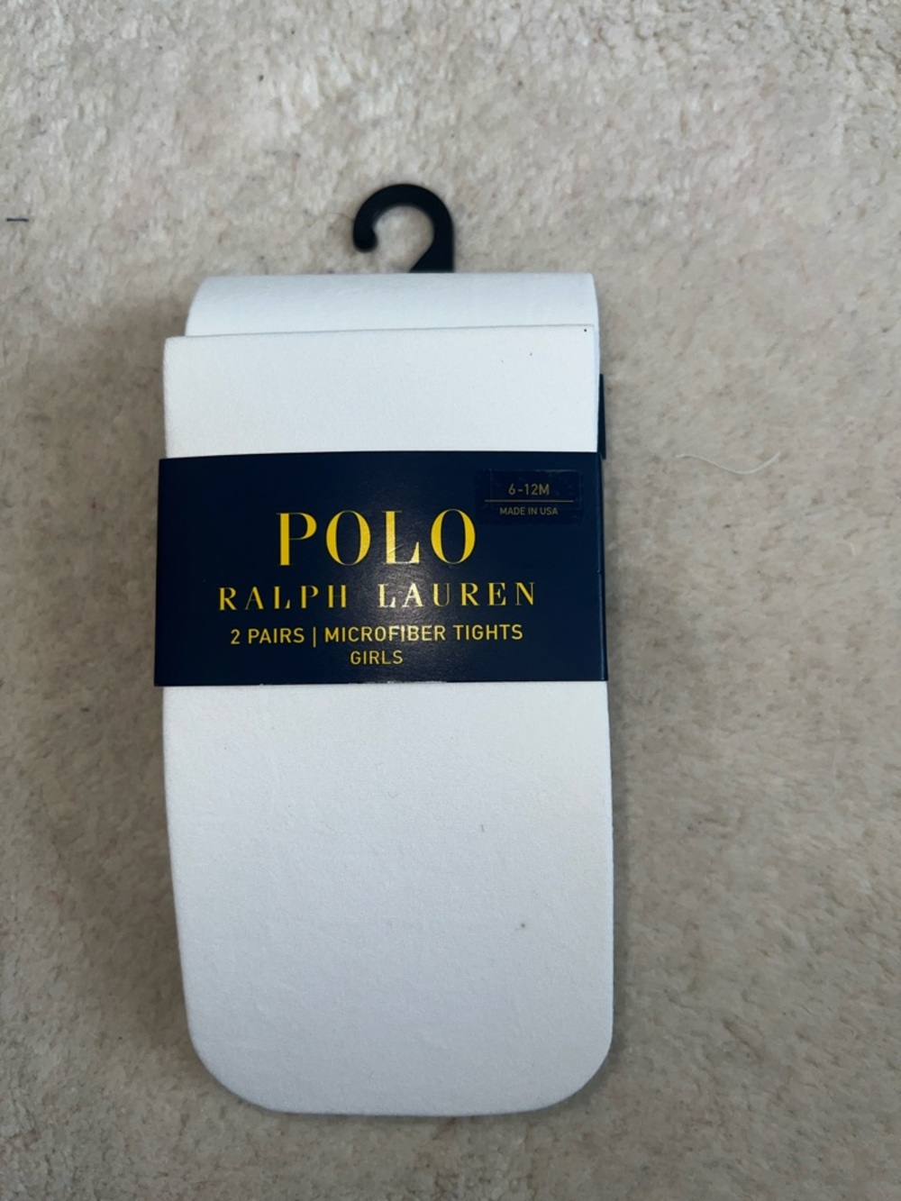 NEW Ralph Lauren White Microfiber Tights - Girls, 2 Pairs